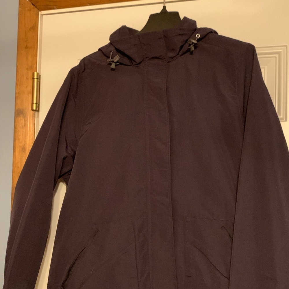 Lands End Fleece Lined Jacket Navy Blue